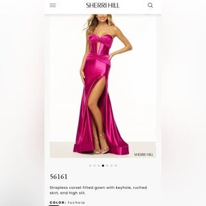 Sherri Hill 56161 Fuchsia Dress w/o train size 4